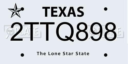 2TTQ898 Texas License Plate