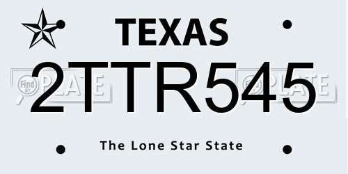 2TTR545 Texas License Plate