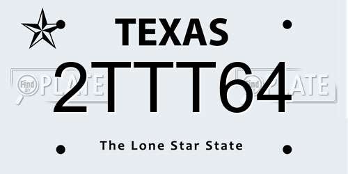 2TTT64 Texas License Plate
