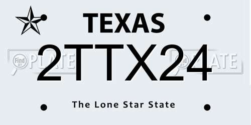 2TTX24 Texas License Plate