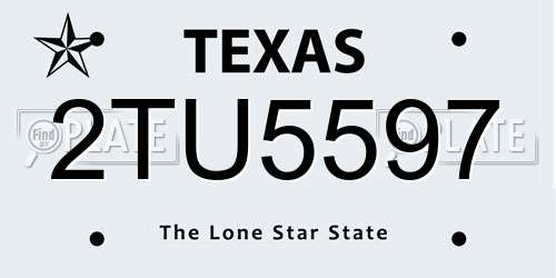 2TU5597 Texas License Plate