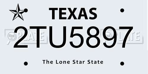 2TU5897 Texas License Plate
