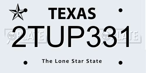 2TUP331 Texas License Plate