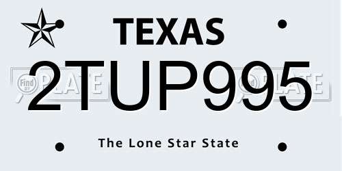 2TUP995 Texas License Plate