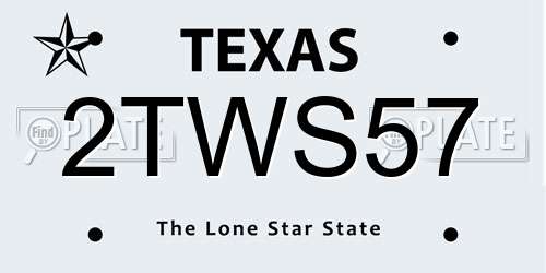 2TWS57 Texas License Plate