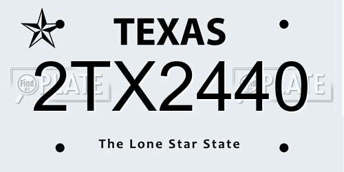 2TX2440 Texas License Plate