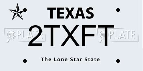 2TXFT Texas License Plate
