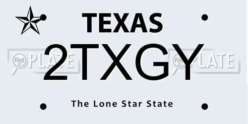 2TXGY Texas License Plate