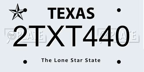 2TXT440 Texas License Plate