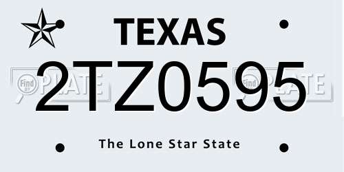 2TZ0595 Texas License Plate