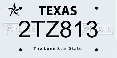2TZ813 Texas License Plate