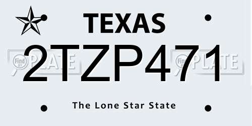 2TZP471 Texas License Plate