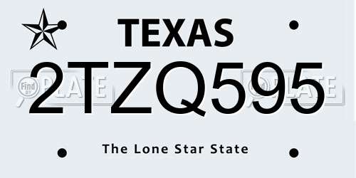 2TZQ595 Texas License Plate