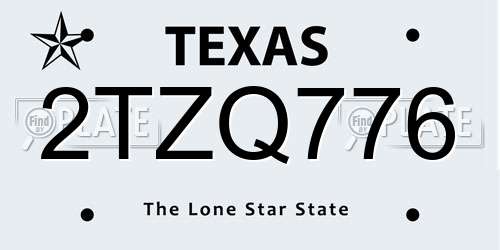 2TZQ776 Texas License Plate