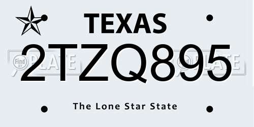 2TZQ895 Texas License Plate