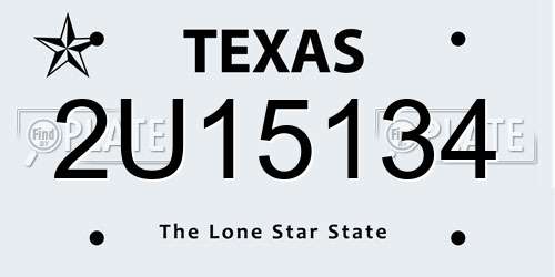 2U15134 Texas License Plate