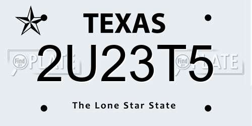 2U23T5 Texas License Plate