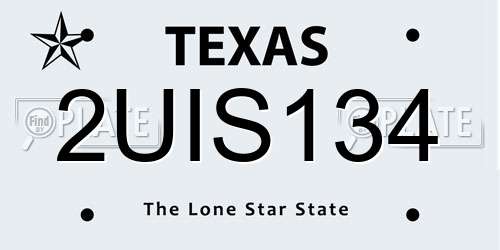 2UIS134 Texas License Plate