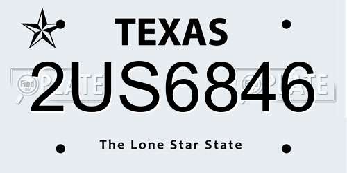 2US6846 Texas License Plate