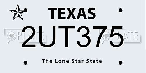 2UT375 Texas License Plate