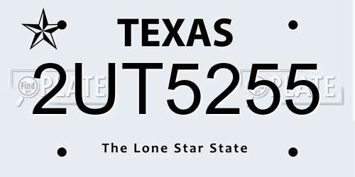 2UT5255 Texas License Plate