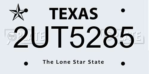 2UT5285 Texas License Plate