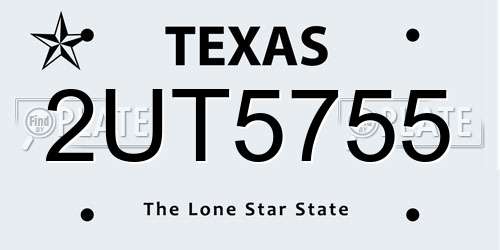 2UT5755 Texas License Plate
