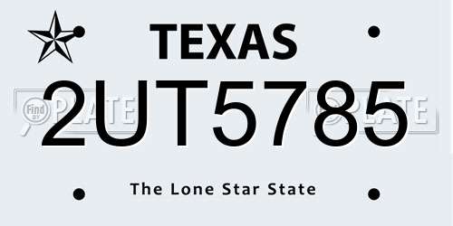 2UT5785 Texas License Plate