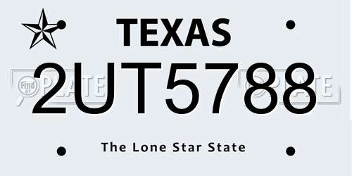 2UT5788 Texas License Plate