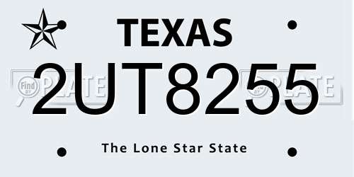 2UT8255 Texas License Plate