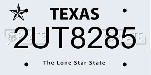 2UT8285 Texas License Plate