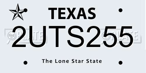 2UTS255 Texas License Plate