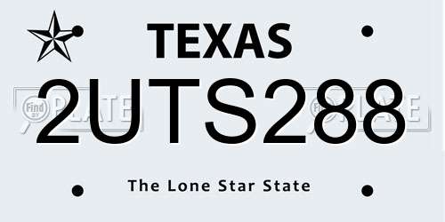 2UTS288 Texas License Plate