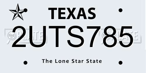 2UTS785 Texas License Plate