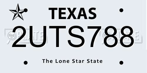 2UTS788 Texas License Plate