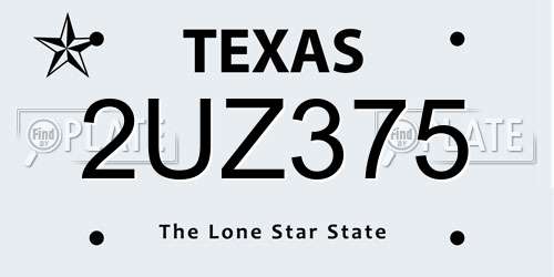 2UZ375 Texas License Plate