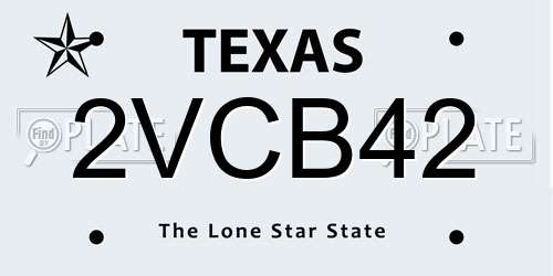 2VCB42 Texas License Plate