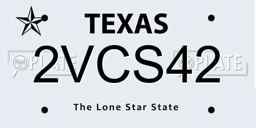 2VCS42 Texas License Plate