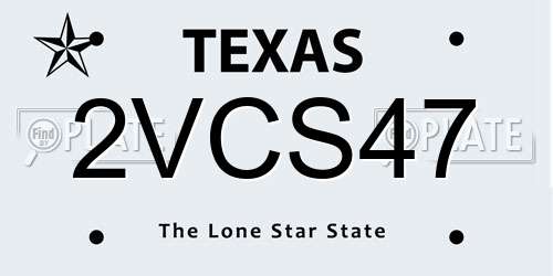 2VCS47 Texas License Plate