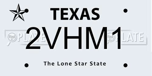 2VHM1 Texas License Plate