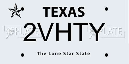 2VHTY Texas License Plate