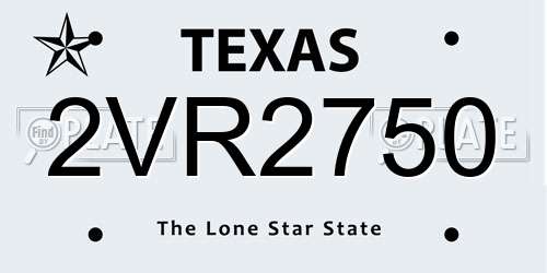 2VR2750 Texas License Plate