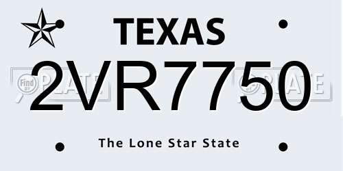 2VR7750 Texas License Plate