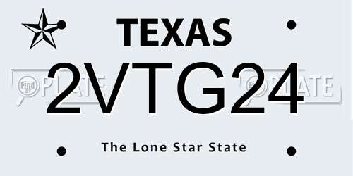 2VTG24 Texas License Plate