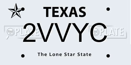 2VVYC Texas License Plate