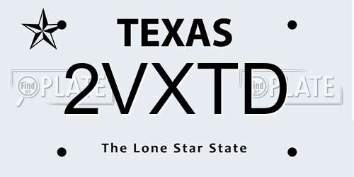 2VXTD Texas License Plate