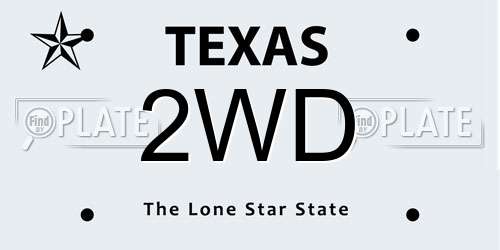 2WD Texas License Plate