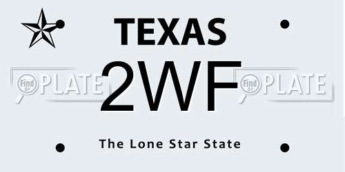 2WF Texas License Plate