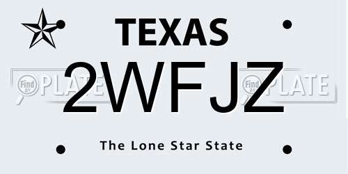 2WFJZ Texas License Plate