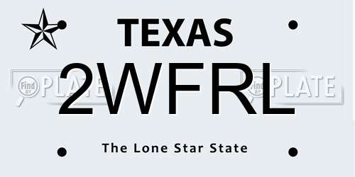 2WFRL Texas License Plate